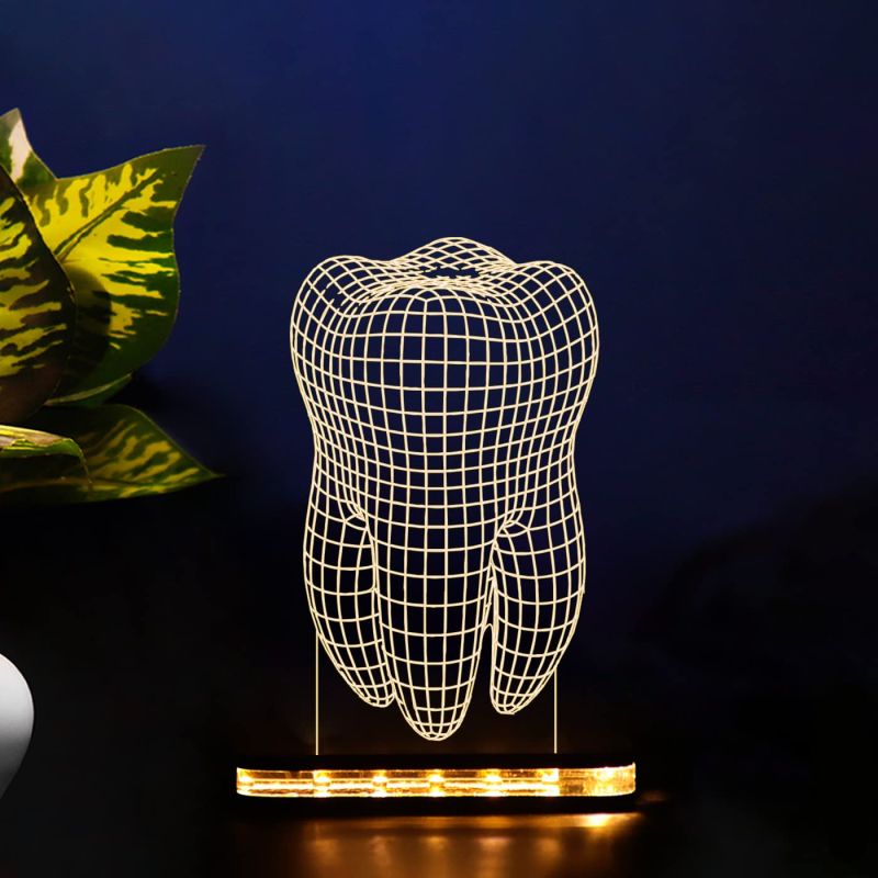 Teeth 3D Illusion Night lamp Warm White Light